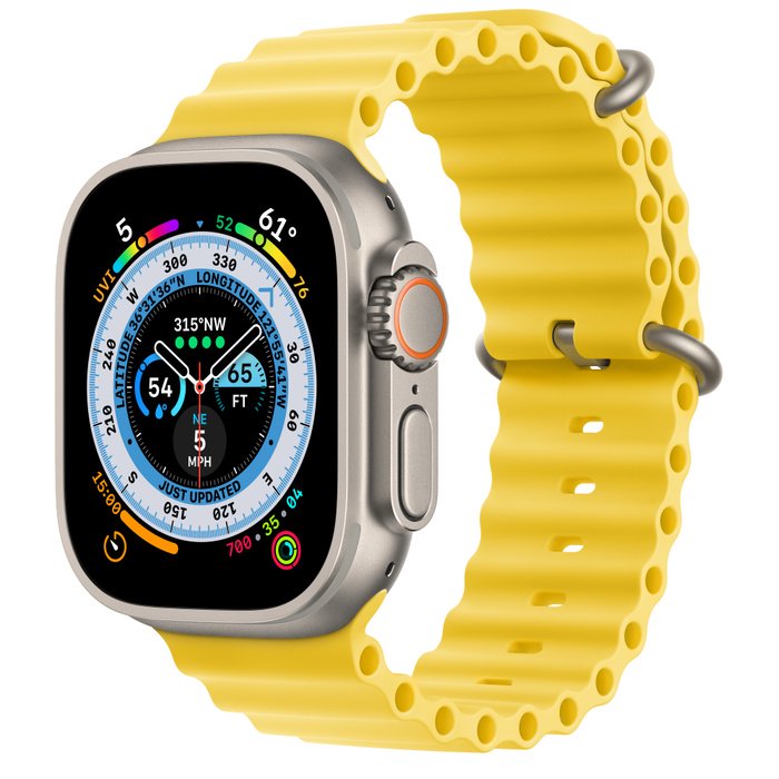 Смарт-часы Apple Watch Ultra 49mm MNHG3GK/A Titanium with Yellow Ocean Band