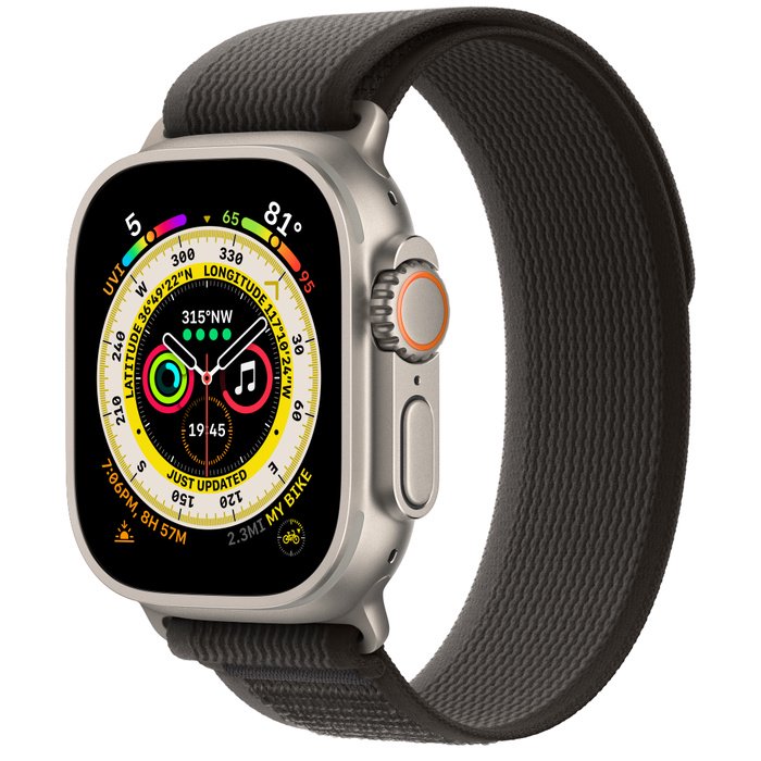 Смарт-часы Apple Watch Ultra 49mm S/M MQFW3GK/A Titanium with Black/Gray Trail Loop