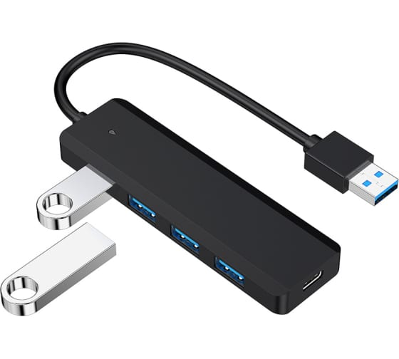 USB Hub Gembird UHB-C414 Black - ForteMarket USB Hub Gembird UHB-C414 Black купить,0