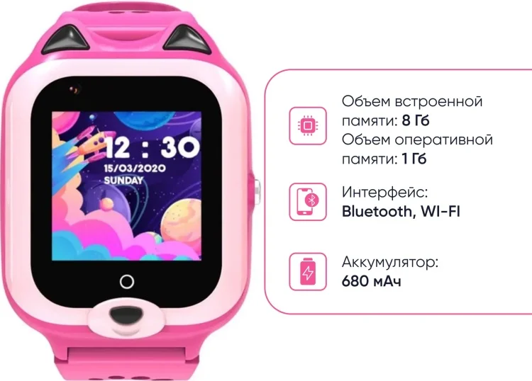 Смарт-часы Wonlex KidsTime KT22 36mm Pink - ForteMarket Смарт-часы Wonlex KidsTime KT22 36mm Pink купить,0