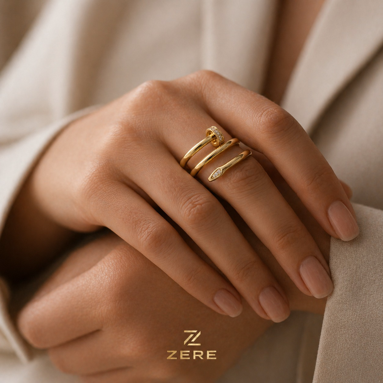 Кольцо Zere гвоздь с камнями 17р 2.65гр - ForteMarket Кольцо Zere гвоздь с камнями 17р 2.65гр купить,221175