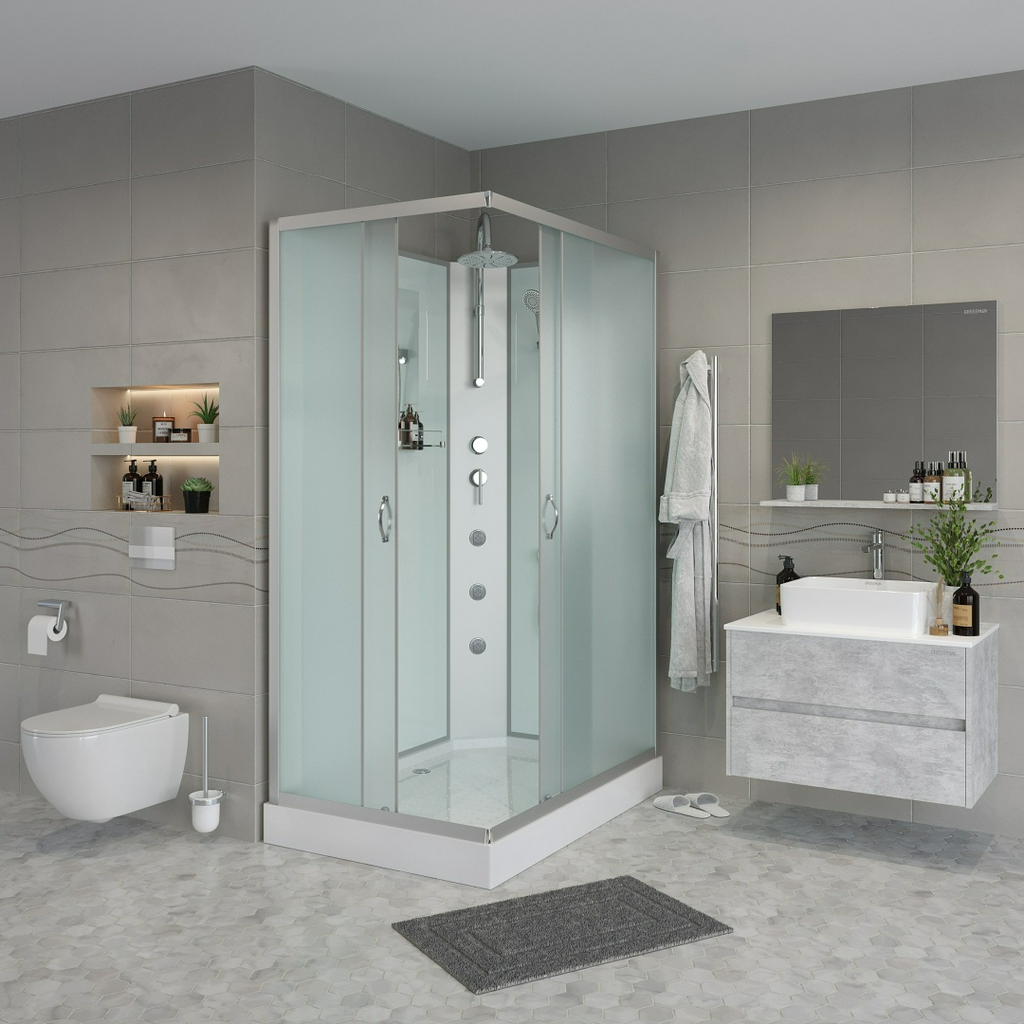 Кабина душевая Niagara NG-43295-14QBKTG 120х90х215см серый