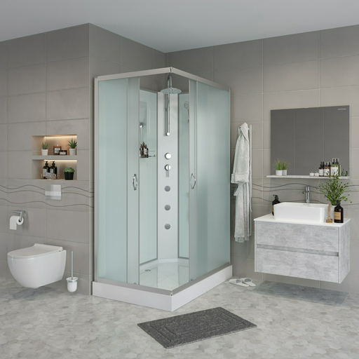 Кабина душевая Niagara NG-43295-14QBKTG 120х90х215см серый