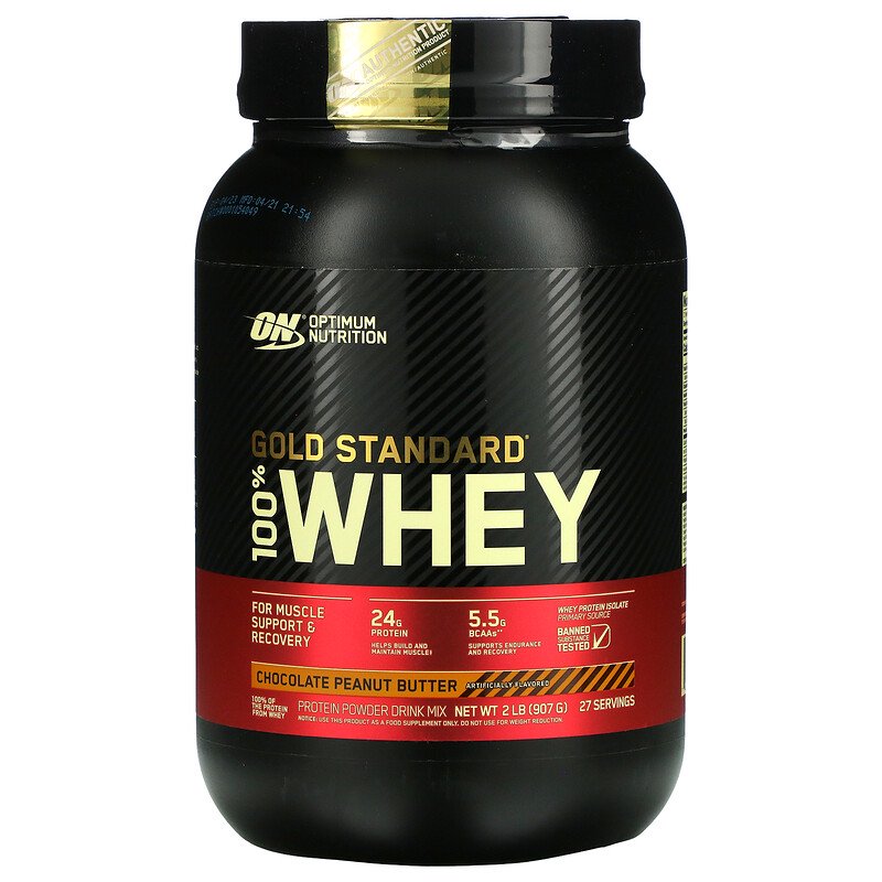 Протеин Optimum Nutrition Gold Standard 100% Whey 2 lbs шоколад-арахисовое масло 907гр