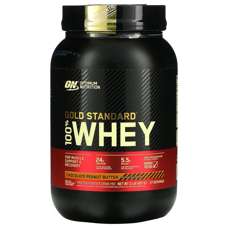 Протеин Optimum Nutrition Gold Standard 100% Whey 2 lbs шоколад-арахисовое масло 907гр