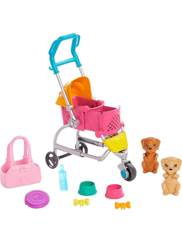 Кукла Barbie Барби с щенком в коляске GHV92 купить,NaN