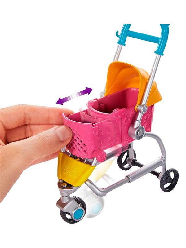 Кукла Barbie Барби с щенком в коляске GHV92 купить,NaN