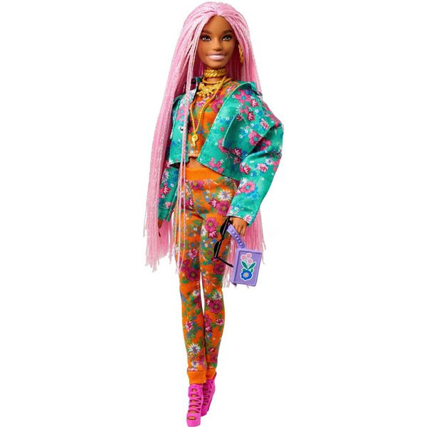 Кукла Barbie    Extra с розовыми афро-косичками купить,NaN