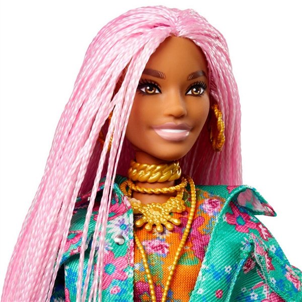 Кукла Barbie    Extra с розовыми афро-косичками купить,NaN