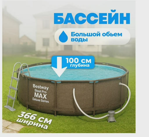 Бассейн каркасный Bestway Steel Pro Max 56709 9150л