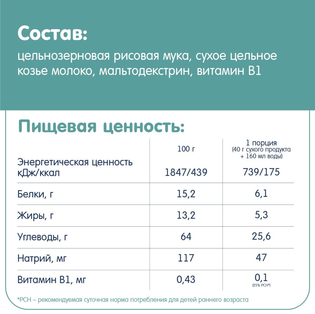 Детская каша Fleur Alpine Рисовая на козьем молоке с 4 месяцев 200 г купить,NaN