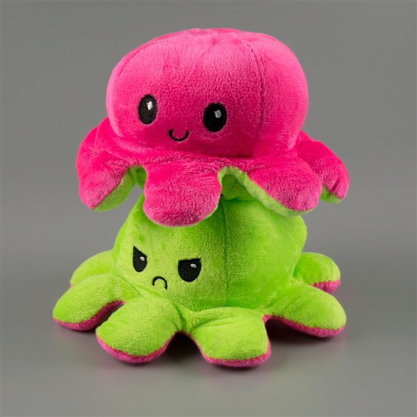 Мягкая игрушка Octopus Осьминог-перевертыш 10см зелёная-тёмно розовая  купить,NaN