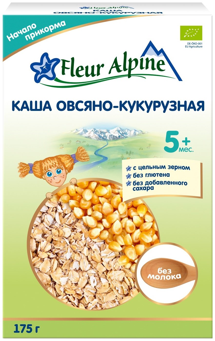 Детская каша Fleur Alpine безмолочная овсяно-кукурузная 5+ 175 гр купить,NaN