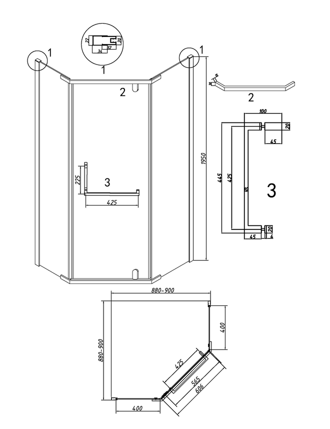 Душевое ограждение Grossman Pragma 302.K33.03.9090.32.00 90х90х195см купить,NaN