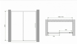 Дверь душевая Abber Komfort AG93170 170х200см серый
