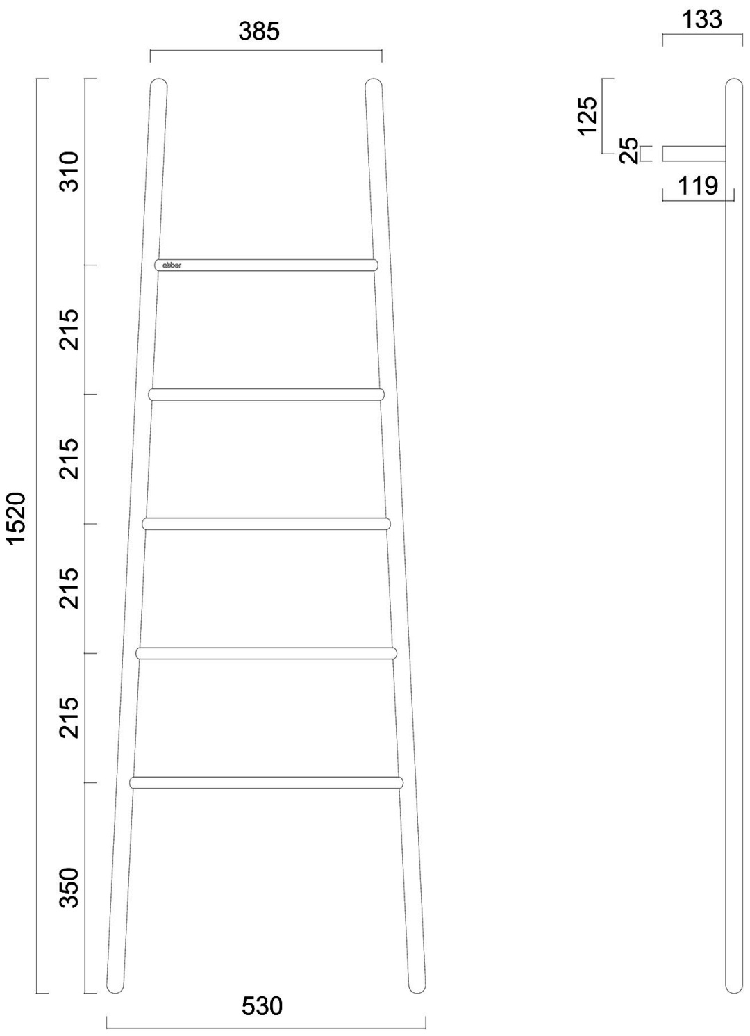 Полотенцесушитель электрический Abber Treppe AH4705MB 152х53см черный купить,NaN