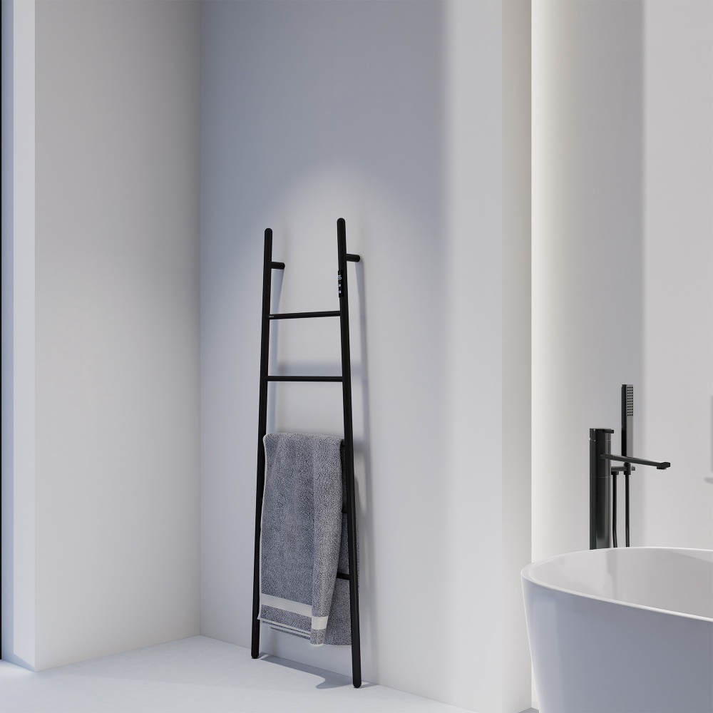 Полотенцесушитель электрический Abber Treppe AH4705MB 152х53см черный купить,NaN