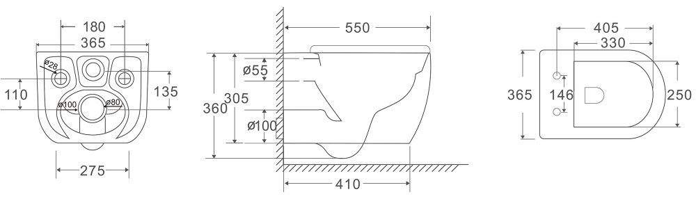 Унитаз Abber Bequem AC1134T 55х36.5х36см белый