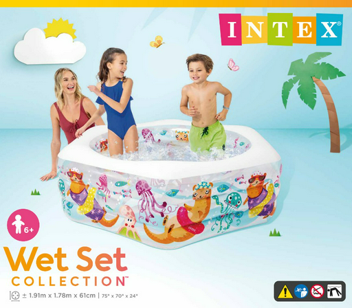 Бассейн надувной детский Intex Happy Otter 56493NP разноцветный