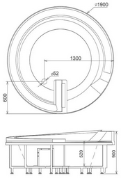 Ванна Gemy G9090 K 190х190х90см белый
