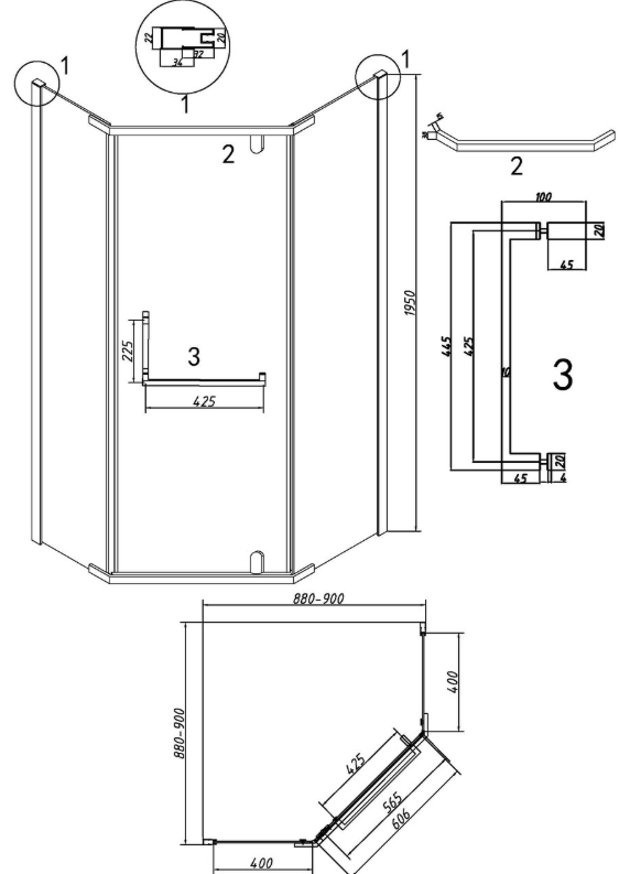 Душевое ограждение Grossman Pragma 302.K33.03.9090.21.00 90х90х195см купить,NaN