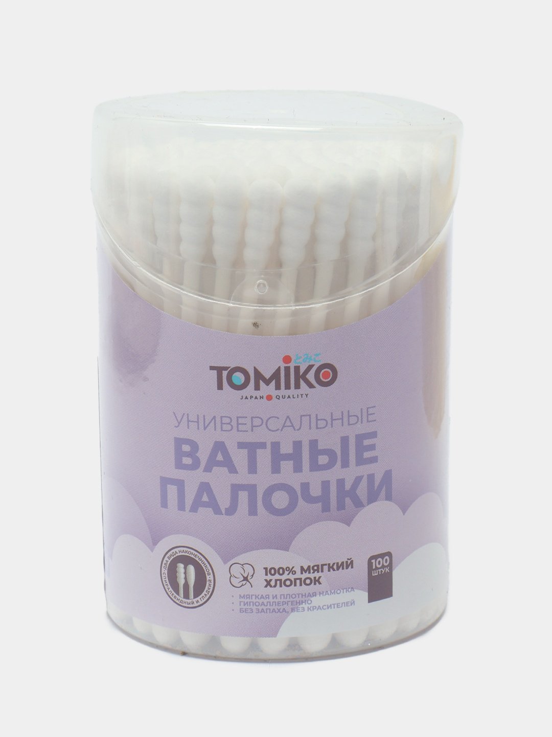 Ватные палочки Ватные палочки TOMIKO, спирально-круглые 100 шт
