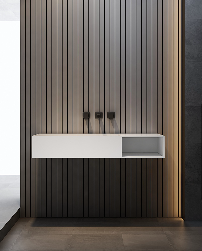 Тумба с раковиной Abber Stein AS2640-1.2 R 120x20x46см белый купить,NaN