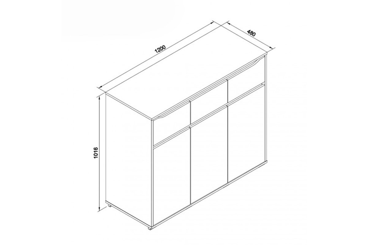 Комод Анрэкс Рубен 3D3S белый купить,NaN