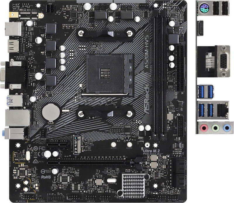 Материнская плата ASRock A520M-HVS купить,0