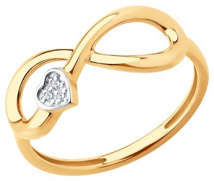 Кольцо Diamant 51-110-02865-1_16 размер 16 вес 1.8 г золото, фианит купить,156999