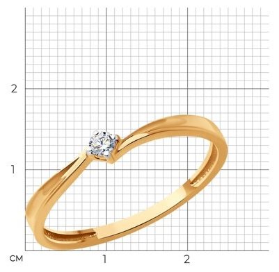Кольцо Diamant 51-210-01984-1_165 размер 16.5 вес 1.11 г золото, бриллиант купить,181499