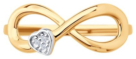 Кольцо Diamant 51-110-02865-1_16 размер 16 вес 1.8 г золото, фианит купить,156999