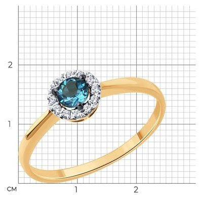 Кольцо Diamant 51-310-01744-2_17 размер 17 вес 1.49 г золото, топаз купить,124949