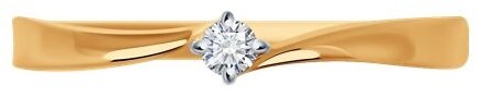Кольцо Diamant 51-210-01984-1_165 размер 16.5 вес 1.11 г золото, бриллиант купить,181499