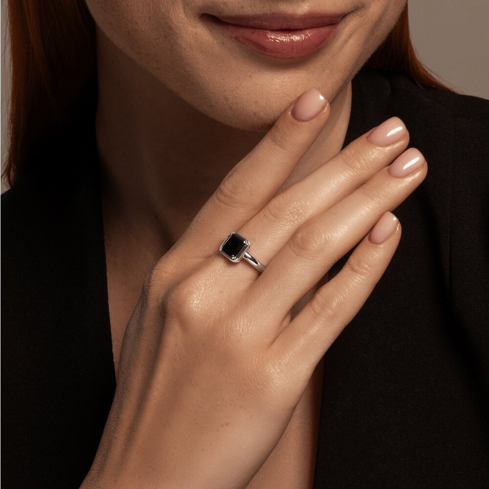 Кольцо Diamant 94-310-01915-1_18 размер 18 вес 1.92 г серебро, оникс купить,27702