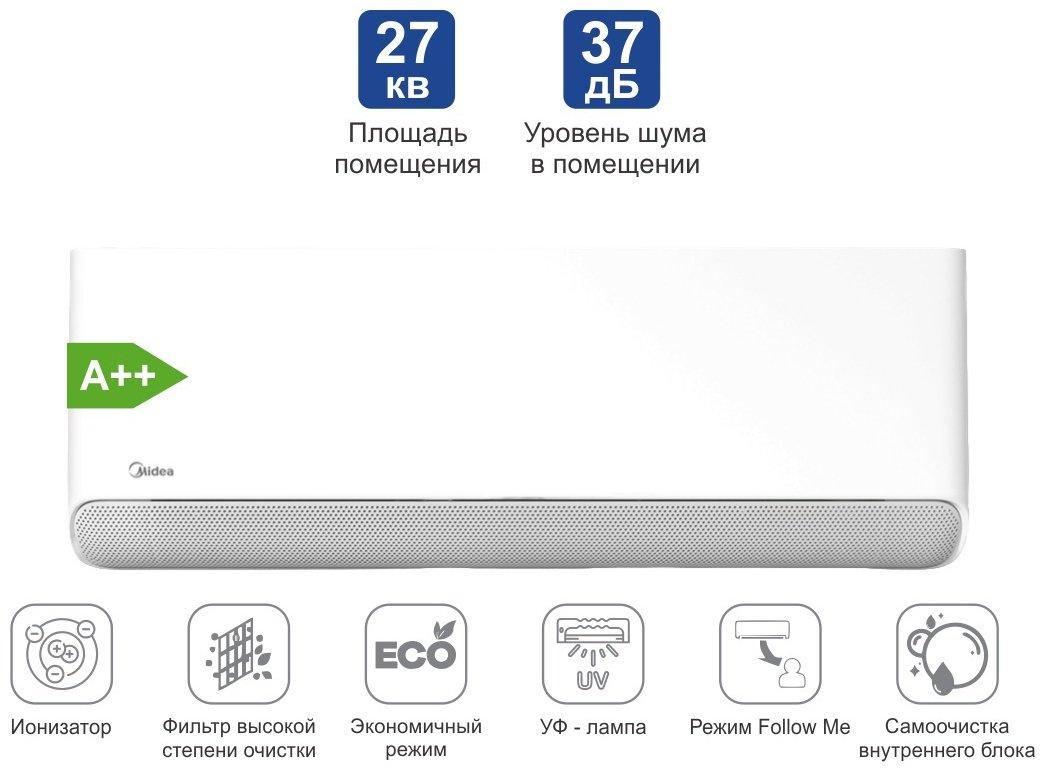 Кондиционер Midea CB1-09HRFN8-I белый купить,NaN