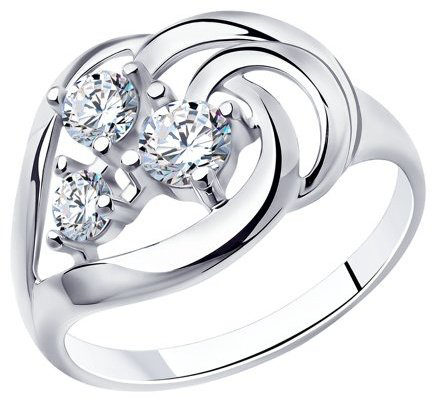 Кольцо Diamant 94-110-00542-1 размер 18.5 вес 2.77 г серебро, фианит купить,NaN