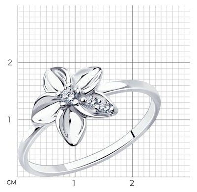 Кольцо Diamant 94-110-01636-1 размер 17 вес 1.42 г серебро, фианит купить,NaN