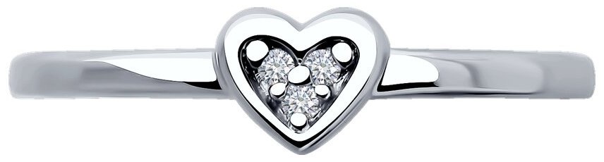 Кольцо Diamant 94-210-02099-1_165 размер 16.5 вес 1.505 г серебро, бриллиант купить,17442