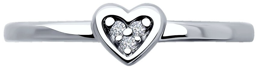 Кольцо Diamant 94-210-02099-1_165 размер 16.5 вес 1.505 г серебро, бриллиант купить,17442