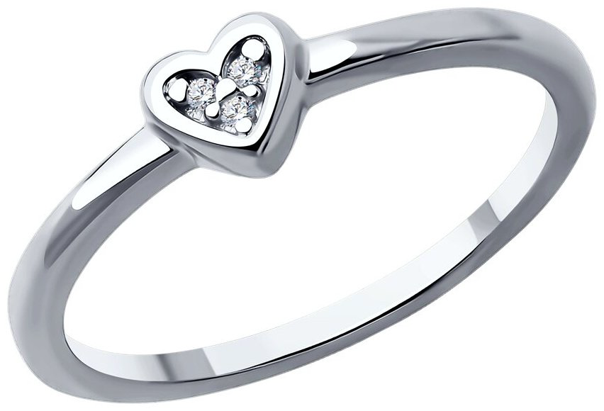 Кольцо Diamant 94-210-02099-1 размер 16.5 вес 1.5 г серебро, бриллиант купить,16416
