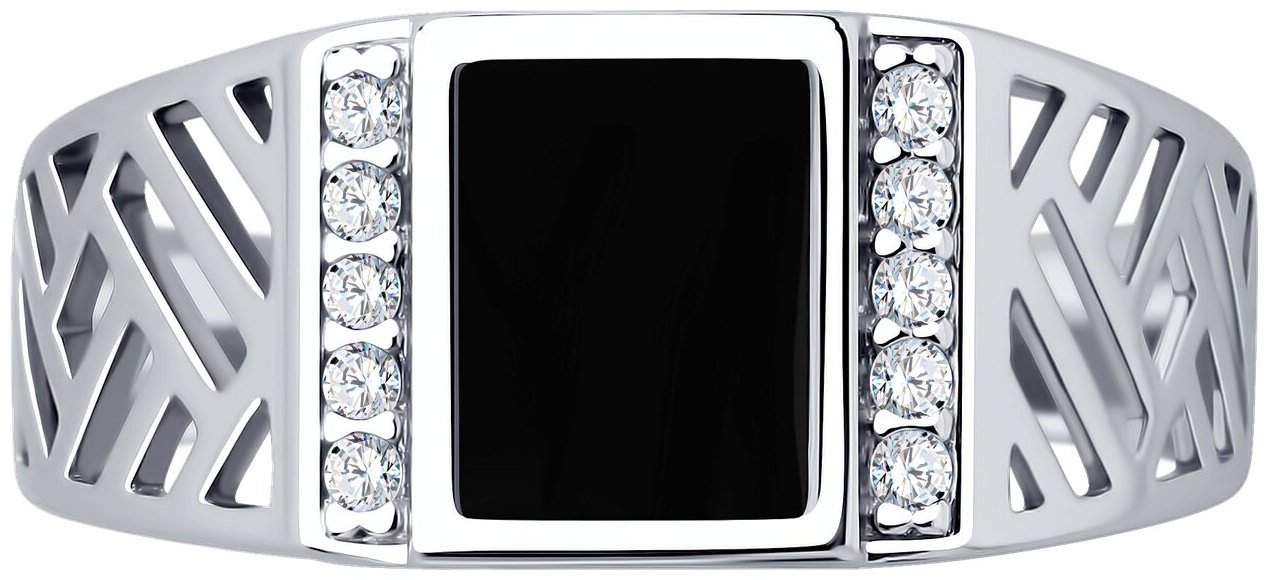 Кольцо SOKOLOV 94014266 размер 20 вес 3.75 г серебро, эмаль, фианит купить,25650
