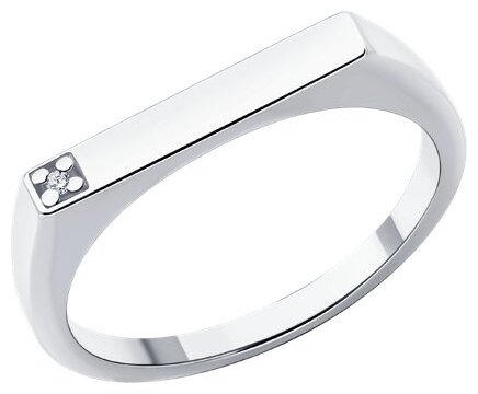 Кольцо Diamant S94-210-02126-1D размер 16.5 вес 2 г серебро, бриллиант купить,14874