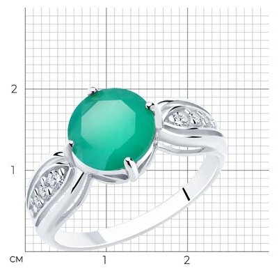 Кольцо Diamant D94-310-00408-1_s размер 18.5 вес 2.37 г серебро, фианит, агат купить,17442
