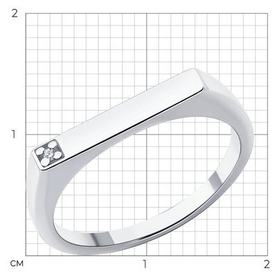 Кольцо Diamant S94-210-02126-1D размер 16.5 вес 2 г серебро, бриллиант купить,14874