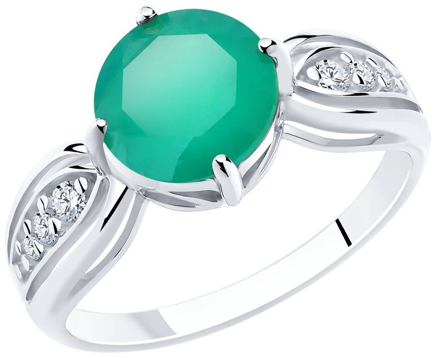 Кольцо Diamant 94-310-00408-1_165 размер 16.5 вес 2.4 г серебро, агат купить,18468
