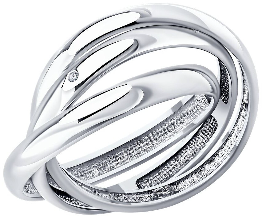 Кольцо Diamant 94-211-02238-1_18 размер 18 вес 4.36 г серебро, бриллиант купить,26999