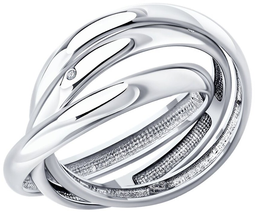 Кольцо Diamant 94-211-02238-1_185 размер 18.5 вес 4.305 г серебро, бриллиант купить,26092
