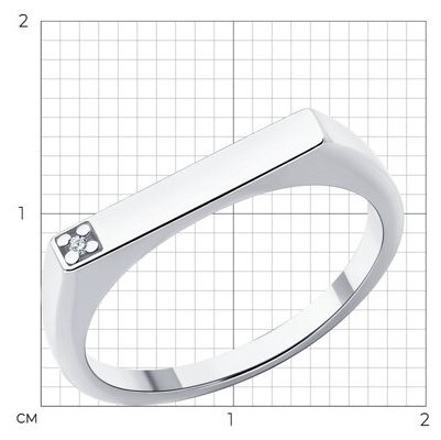 Кольцо Diamant S94-210-02126-1D размер 18.5 вес 2 г серебро, бриллиант купить,14874