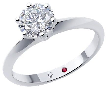 Кольцо Diamant 52-210-02378-1_s размер 18.5 вес 2.79 г золото, бриллиант, рубин купить,NaN